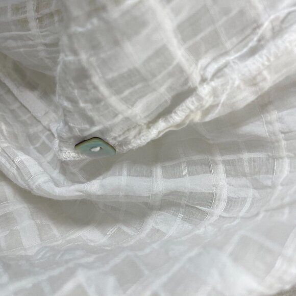 Cut Loose Sheer Top Womens Small White Oversized Lightweight Geometric - Picture 9 of 9